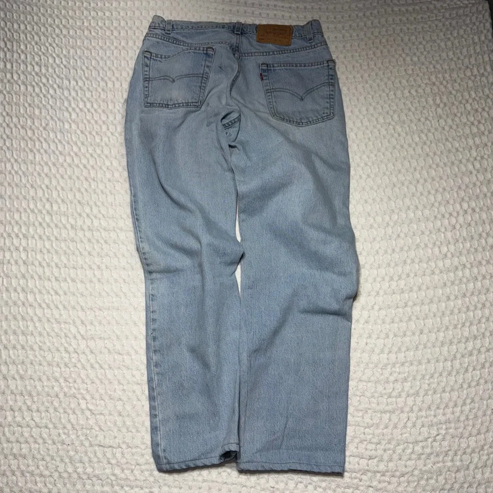 VTG 90s Levis 550 Relaxed Fit Distressed Jeans Mens 34x36 Light Wash Made in USA